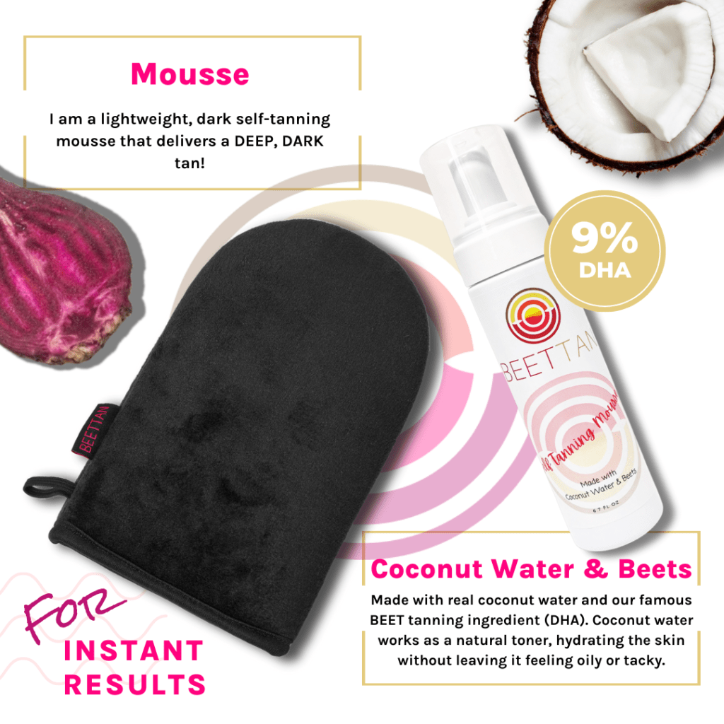 self tanning mousse Coconut Water and Beets